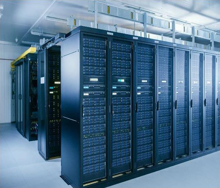 Data Center With Multiple Rows of Fully Operational Server Racks